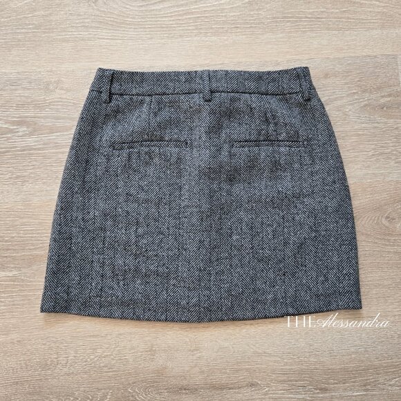 Vero Moda Lizzie Mini Skirt Herringbone Tweed EU 36 US 4 UK 8 New Without Tags - Picture 8 of 13